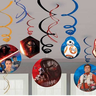 Star Wars VII Swirl Value Pack 12pcs Decorations - Party Centre