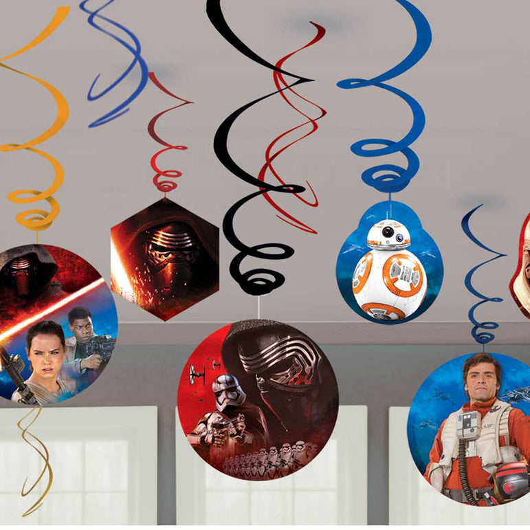Star Wars VII Swirl Value Pack 12pcs Decorations - Party Centre