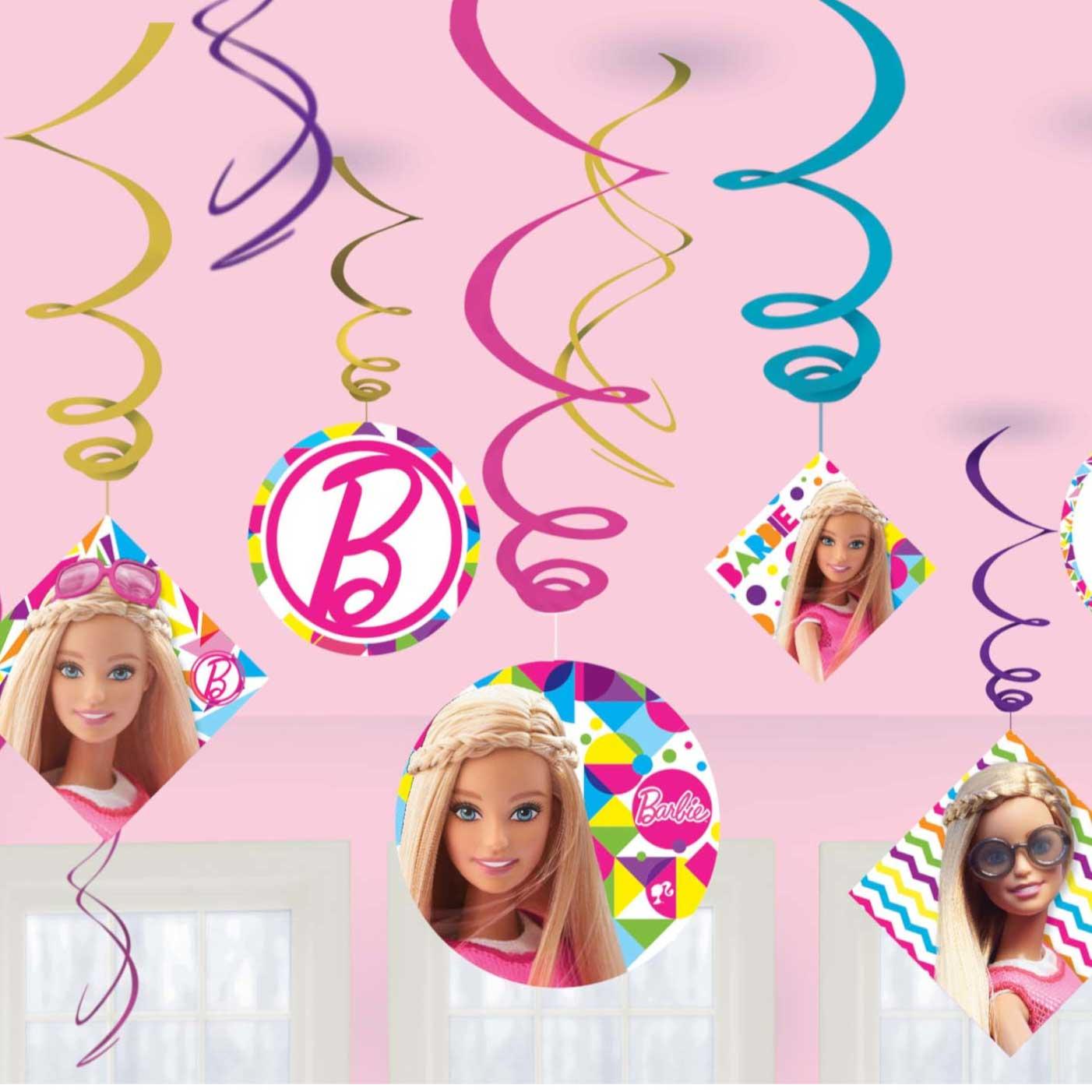 Barbie Sparkle Swirls Hanging Decorations 12pcs