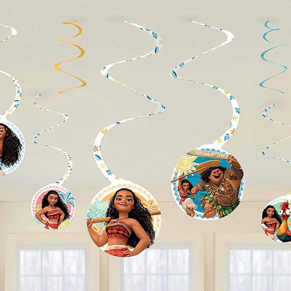 Disney Moana Spiral Decorations 8pcs Decorations - Party Centre