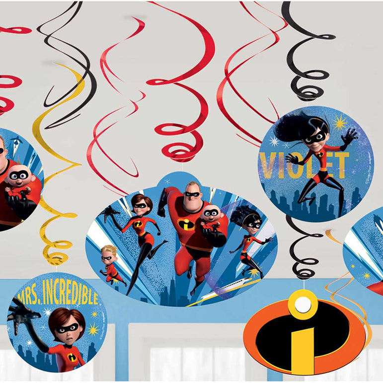 Incredibles 2 Swirl Decoration Value Pack 12pcs Decorations - Party Centre