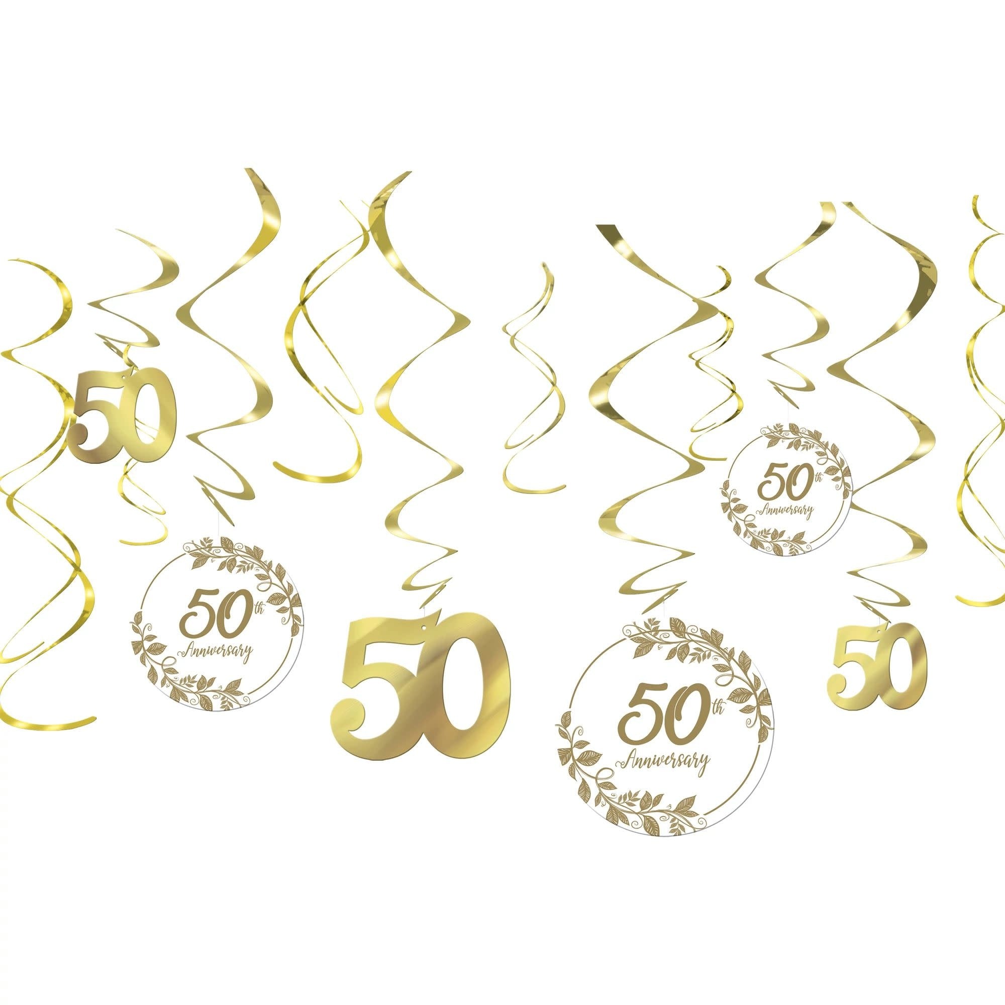 50th Anniversary Swirl Decoration Value Pack 12pcs