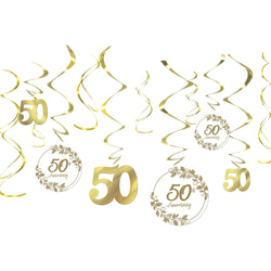 50th Anniversary Swirl Decoration Value Pack 12pcs