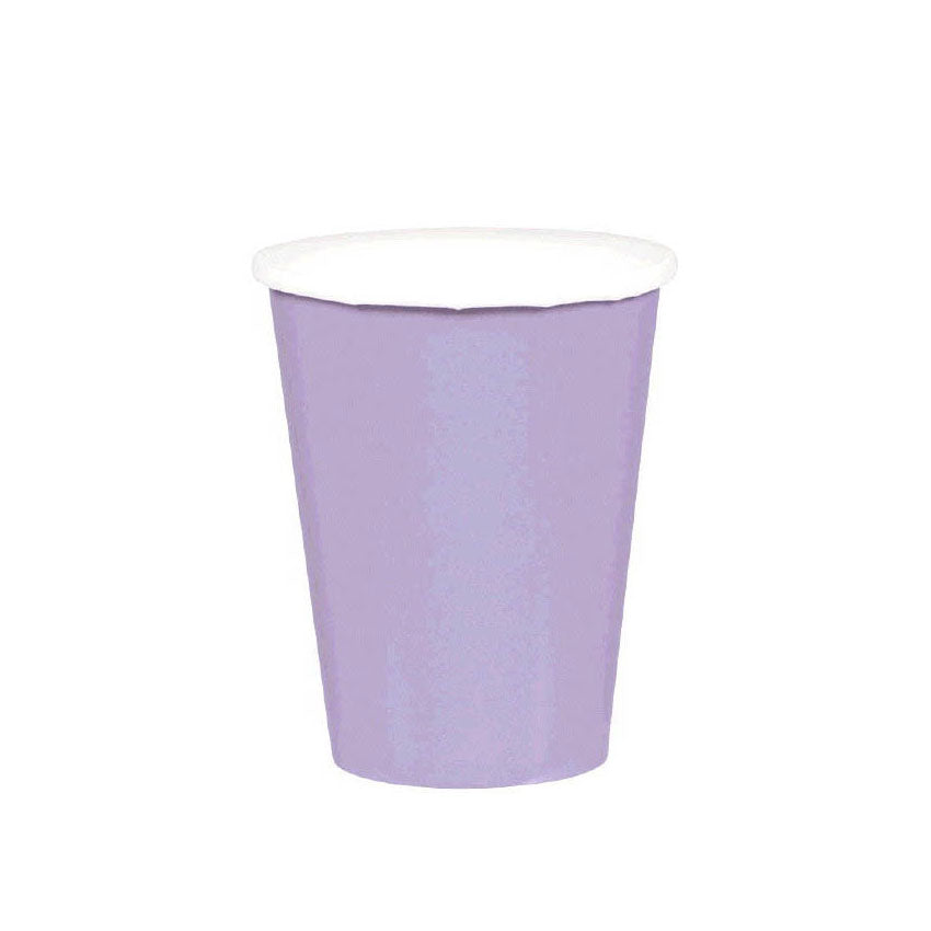 Lavender Party Paper Cups 9oz 20pcs Solid Tableware - Party Centre