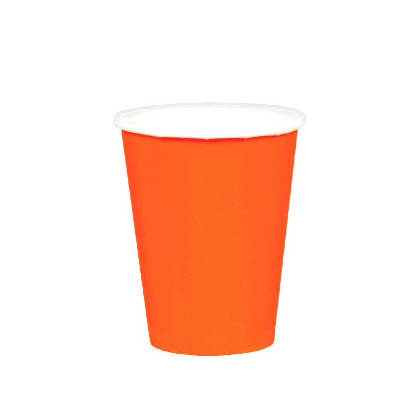 Orange Peel Party Paper Cups 9oz 20pcs Solid Tableware - Party Centre
