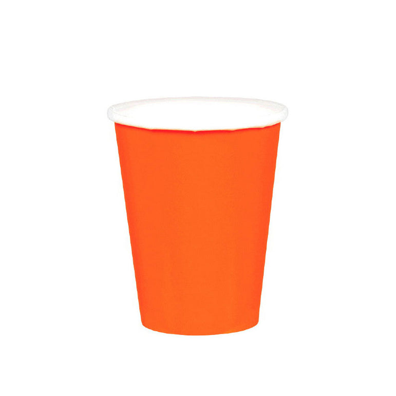 Orange Peel Party Paper Cups 9oz 20pcs Solid Tableware - Party Centre