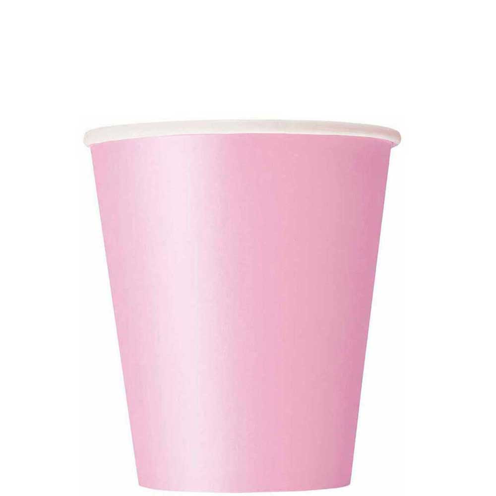 New Pink Party Paper Cups 9oz 20pcs Solid Tableware - Party Centre