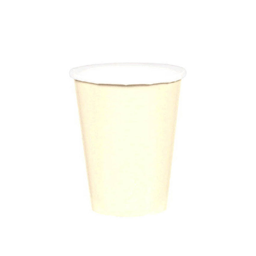 Vanilla Crème Party Paper Cups 9oz 20pcs Solid Tableware - Party Centre