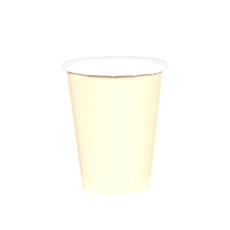 Vanilla Crème Party Paper Cups 9oz 20pcs Solid Tableware - Party Centre