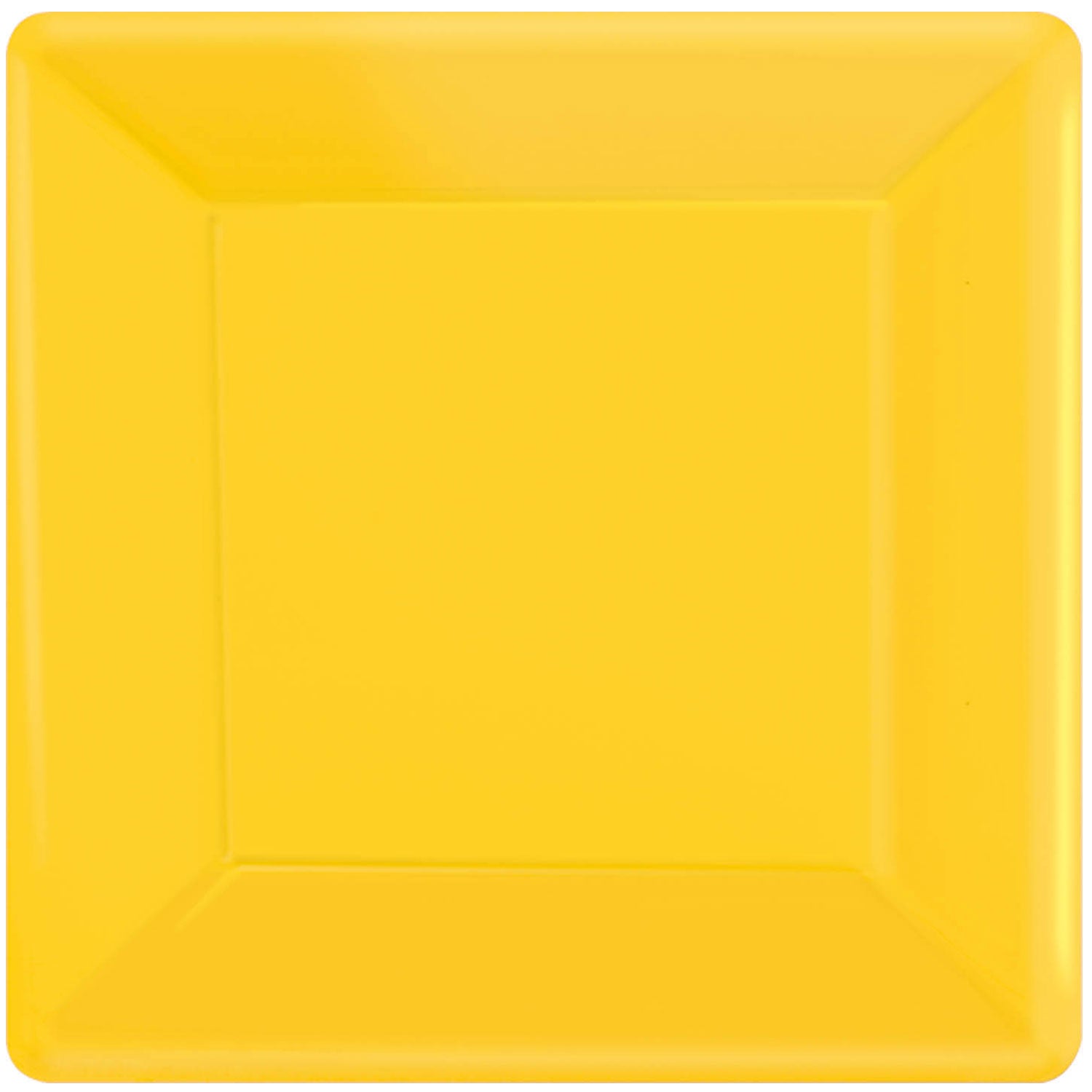 Yellow Sunshine Square Paper Plates 10in, 20pcs Solid Tableware - Party Centre