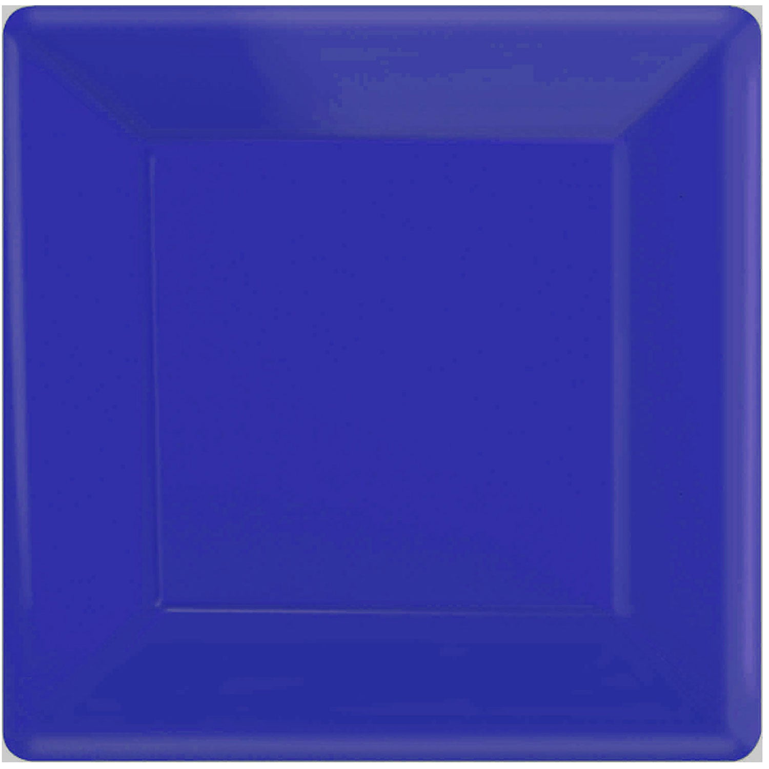 Bright Royal Blue Square Paper Plates 10in, 20pcs Solid Tableware - Party Centre