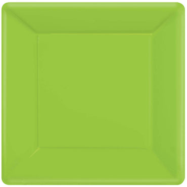 Kiwi Square Paper Plates 10in, 20pcs Solid Tableware - Party Centre