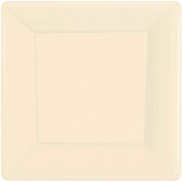 Vanilla Square Paper Plates 10in, 20pcs Solid Tableware - Party Centre