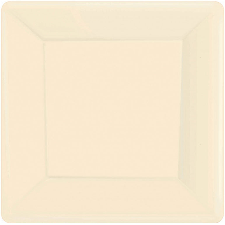 Vanilla Square Paper Plates 10in, 20pcs Solid Tableware - Party Centre