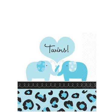 Twins 1 Sweet Safari Boy Beverage Tissues 36pcs Printed Tableware - Party Centre