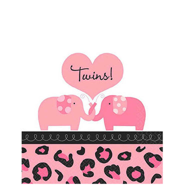 Twins 1 Sweet Safari Girl Beverage Tissues 36pcs Printed Tableware - Party Centre
