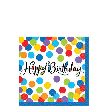 Confetti Bash Beverage Tissues 36pcs Printed Tableware - Party Centre