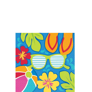 Summer Splash Beverage Tissues 36pcs Printed Tableware - Party Centre