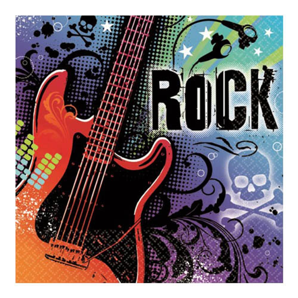 Rock Star Beverage Tissues 36pcs Printed Tableware - Party Centre