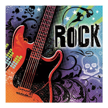 Rock Star Beverage Tissues 36pcs Printed Tableware - Party Centre