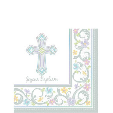 Blessed Day Baptism Beverage Tissues 36pcs Printed Tableware - Party Centre