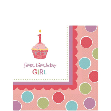 Sweet Little Cupcake Girl Beverage Tissues 36pcs