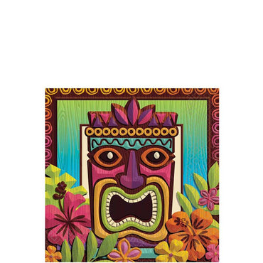 Tropical Tiki Beverage Tissues Big Party Pack 125pcs Printed Tableware - Party Centre