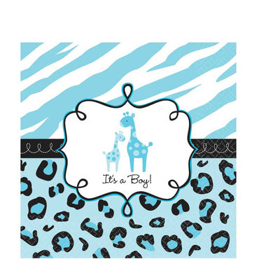 Sweet Safari Boy Baby Shower Lunch Tissues 36pcs Printed Tableware - Party Centre