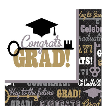 Key To Success Lunch Tissues 125pcs Printed Tableware - Party Centre