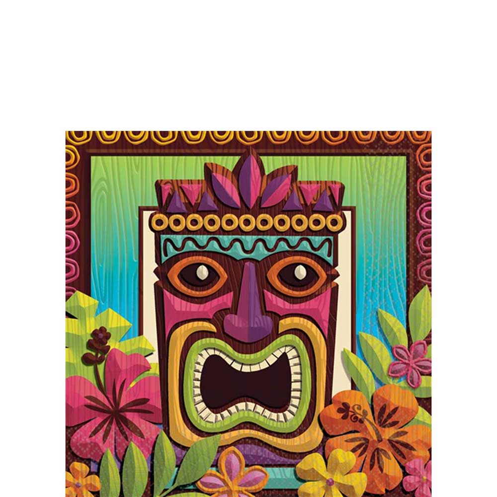 Tropical Tiki  Big Party Pack Lunch Tissues 125pcs Printed Tableware - Party Centre