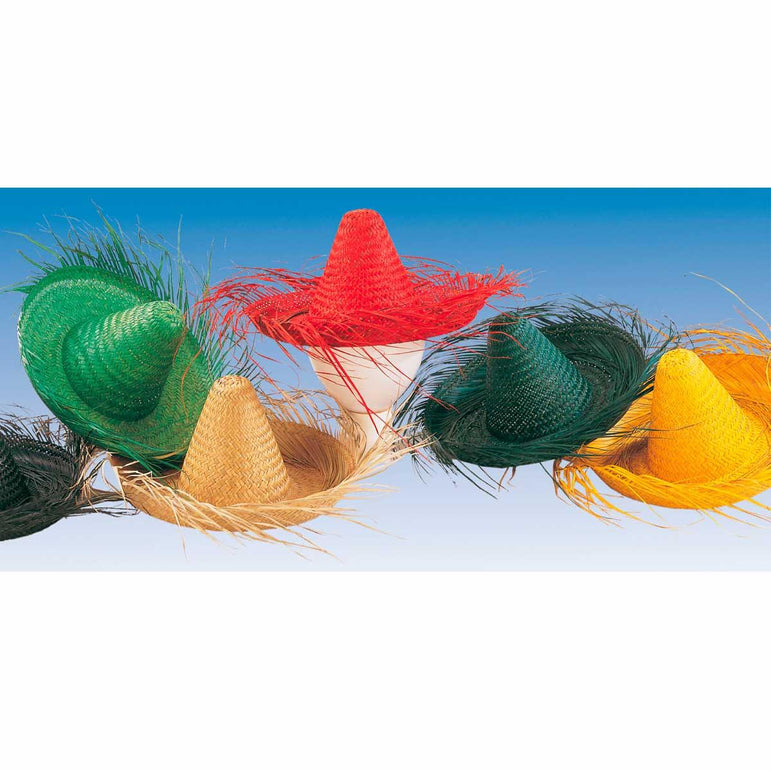 Caribbean Fringed Straw Hat Costumes & Apparel - Party Centre