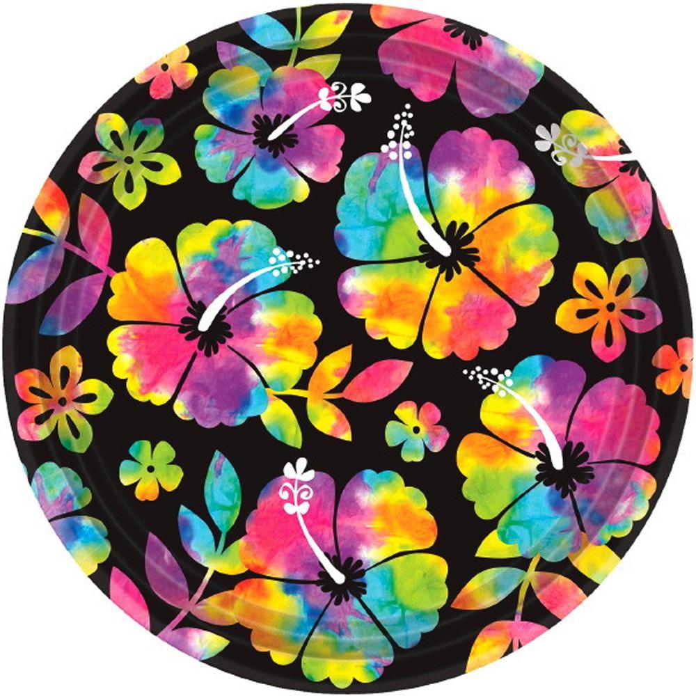 SUMMER PARADISE NEON 10.5in PAPER PLATES Printed Tableware - Party Centre
