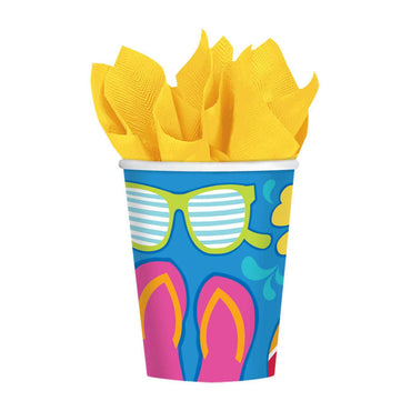 Summer Splash Cups 9oz, 18pcs Printed Tableware - Party Centre