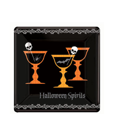 Halloween Spirits Square Plates 18pcs Printed Tableware - Party Centre