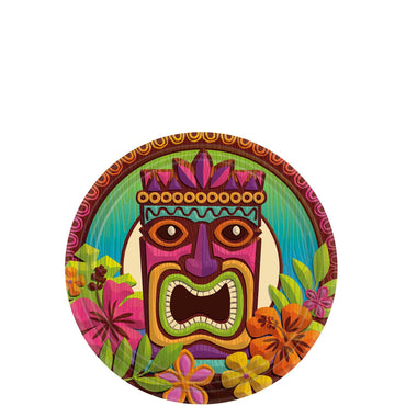 Tropical Tiki  Dessert Plates Big Party Pack 7in, 60pcs Printed Tableware - Party Centre
