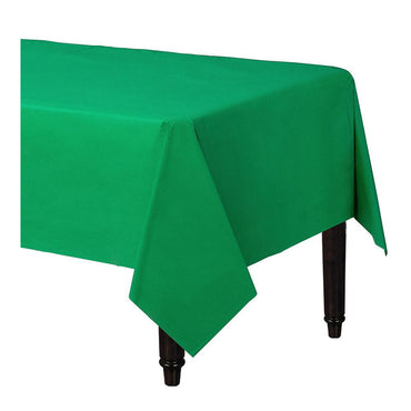 Festive Green Plastic Table Cover 54 x 108 Solid Tableware - Party Centre