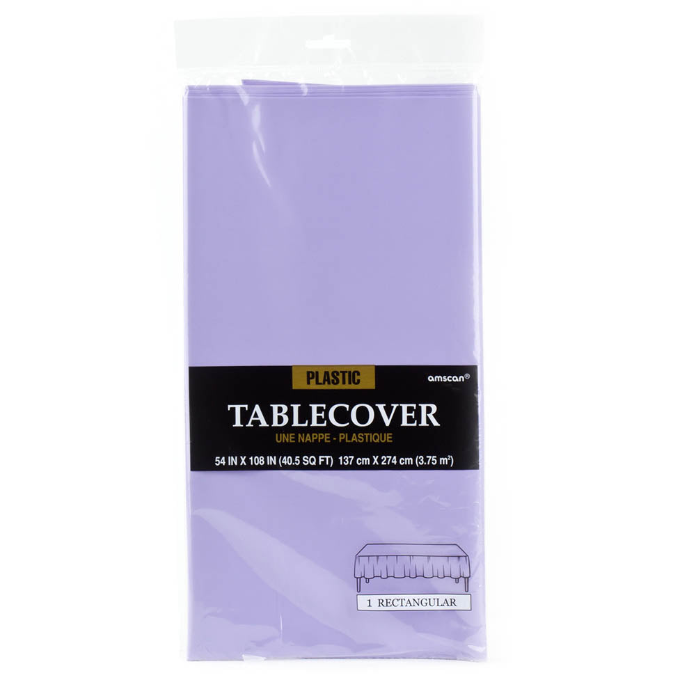 Lavender Plastic Table Cover Solid Tableware - Party Centre