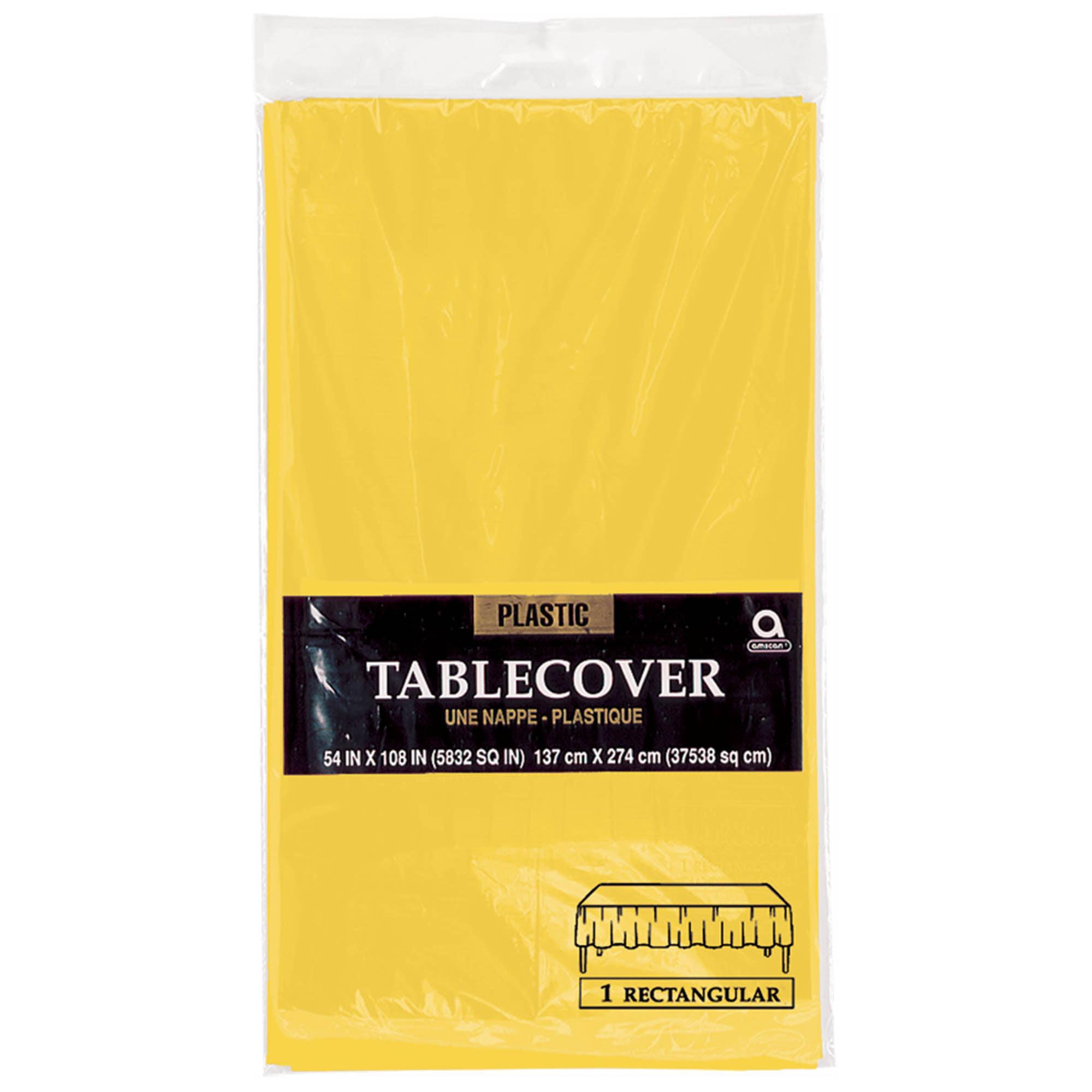 Yellow Sunshine Plastic Table Cover 54 x 108in Solid Tableware - Party Centre