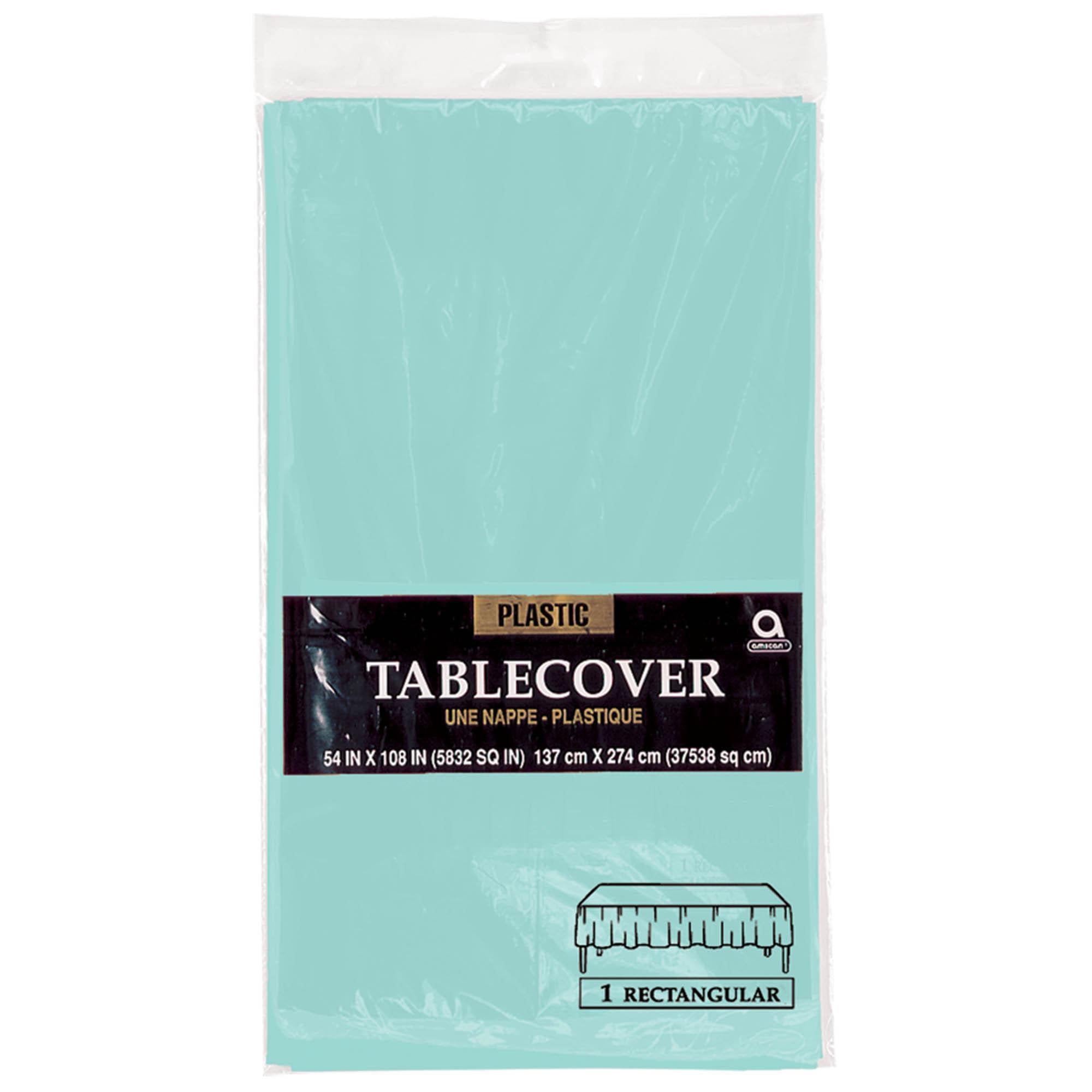 Robins Egg Blue Plastic Table Cover 54 x 108in Printed Tableware - Party Centre