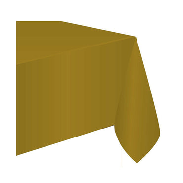 Gold Plastic Table Cover 54 x 108in Solid Tableware - Party Centre
