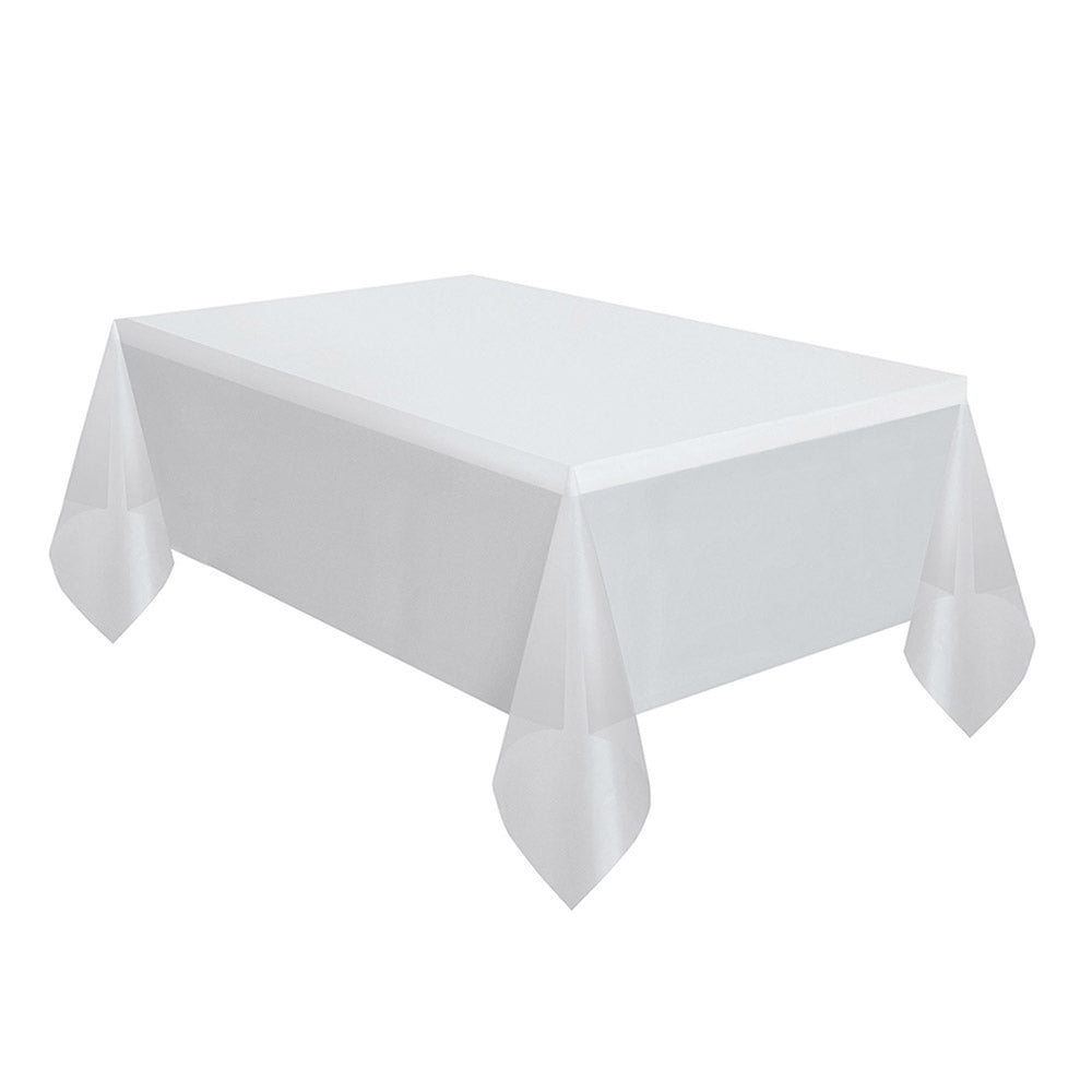 Clear Plastic Rectangular Table Cover 54inx108in Solid Tableware - Party Centre