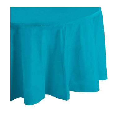 Caribbean Round Plastic Table Cover 84in Solid Tableware - Party Centre