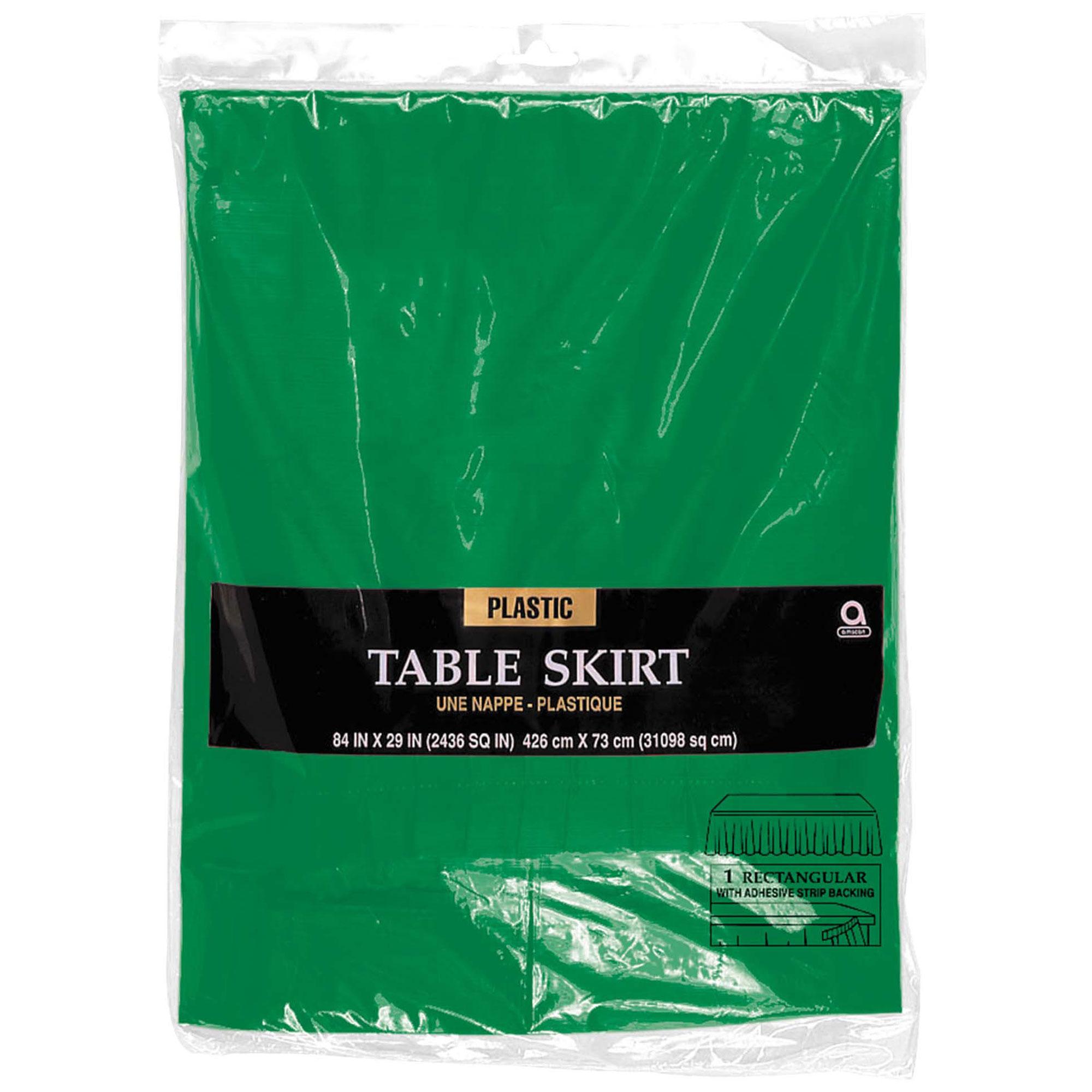 Festive Green Table Skirt 14' X 29 Solid Tableware - Party Centre
