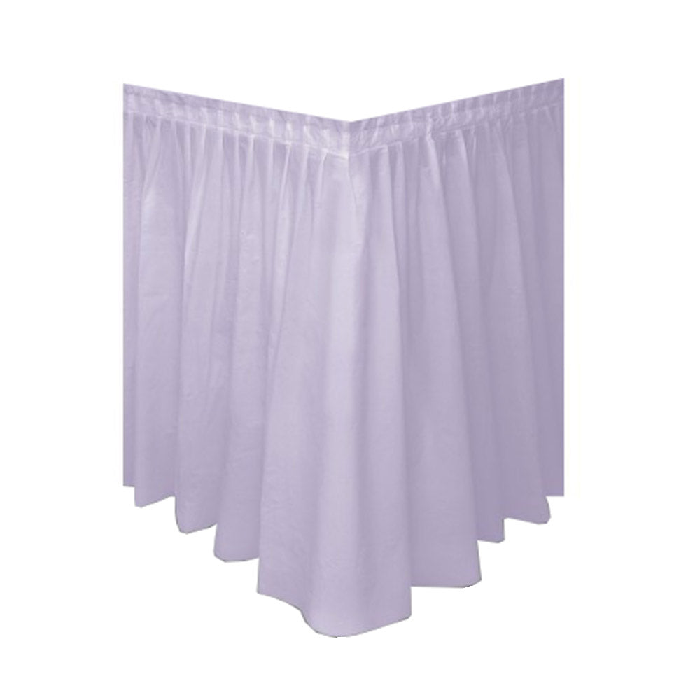 Lavender Plastic Table Skirt 14ft x 29in Solid Tableware - Party Centre