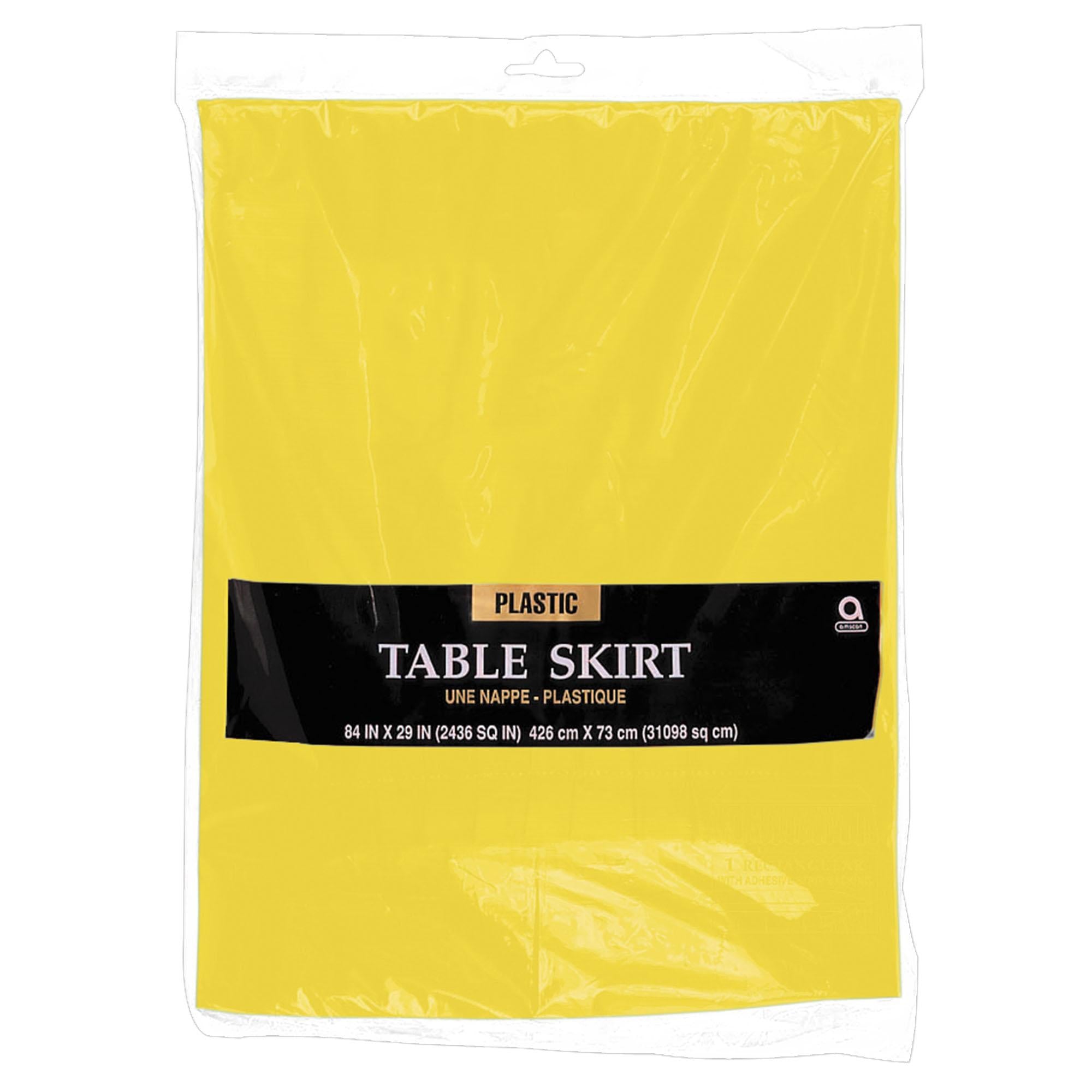 Yellow Sunshine Plastic Table Skirt 14ft x 29in Solid Tableware - Party Centre
