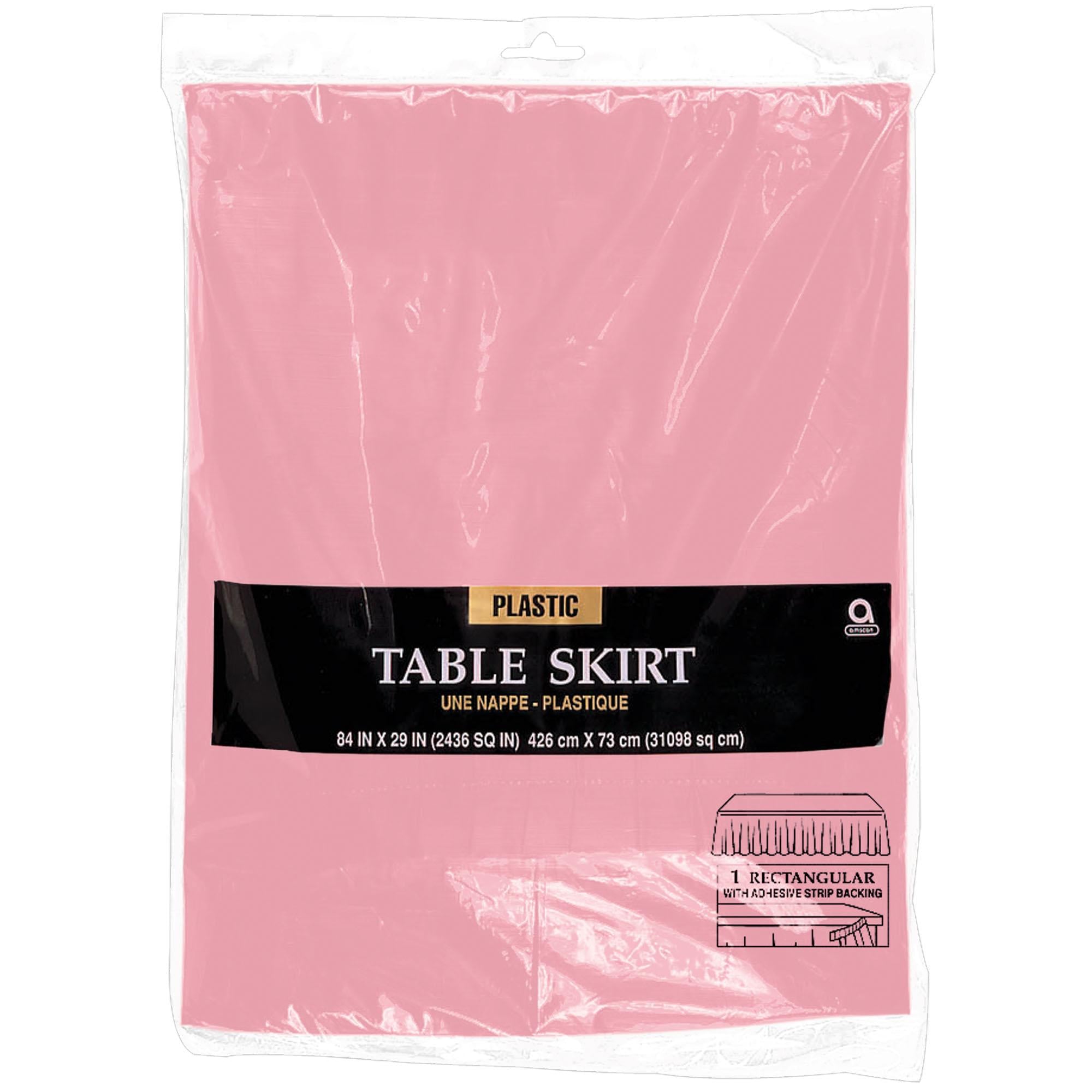New Pink Table Skirt 14ft x 29in Solid Tableware - Party Centre