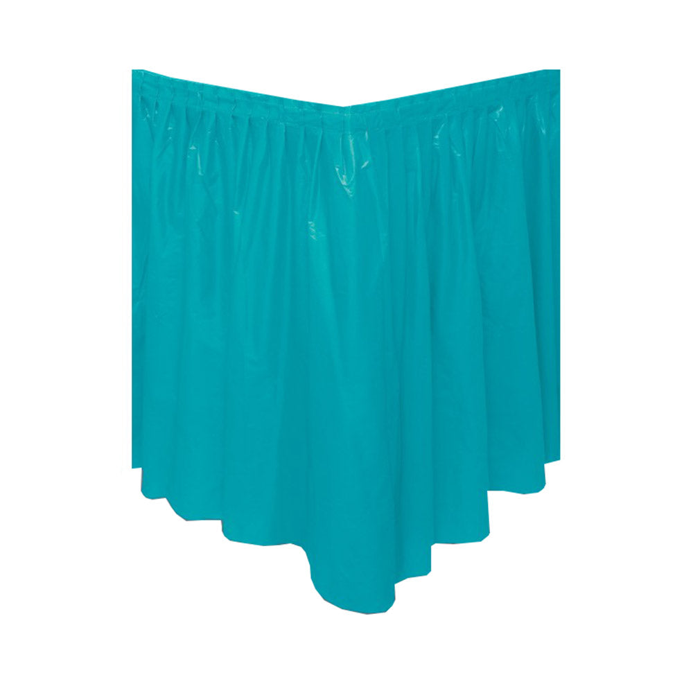 Caribbean Plastic Table Skirt 14ft X 29in Solid Tableware - Party Centre