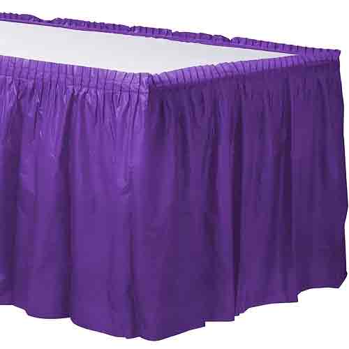 New Purple Plastic Table Skirt