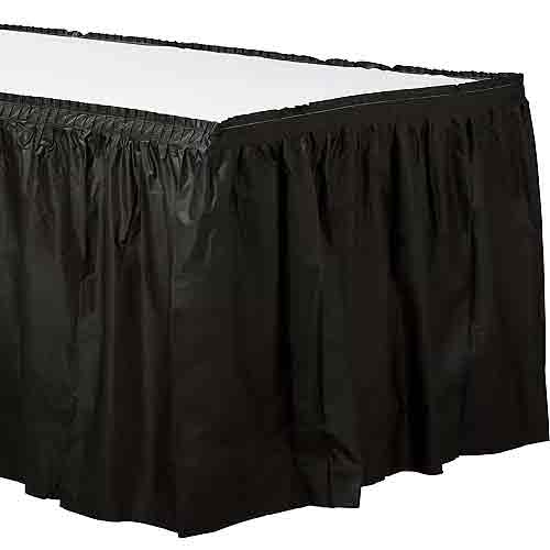 Jet Black Plastic Table Skirt