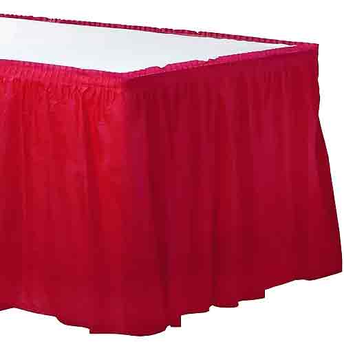 Apple Red Plastic Table Skirt